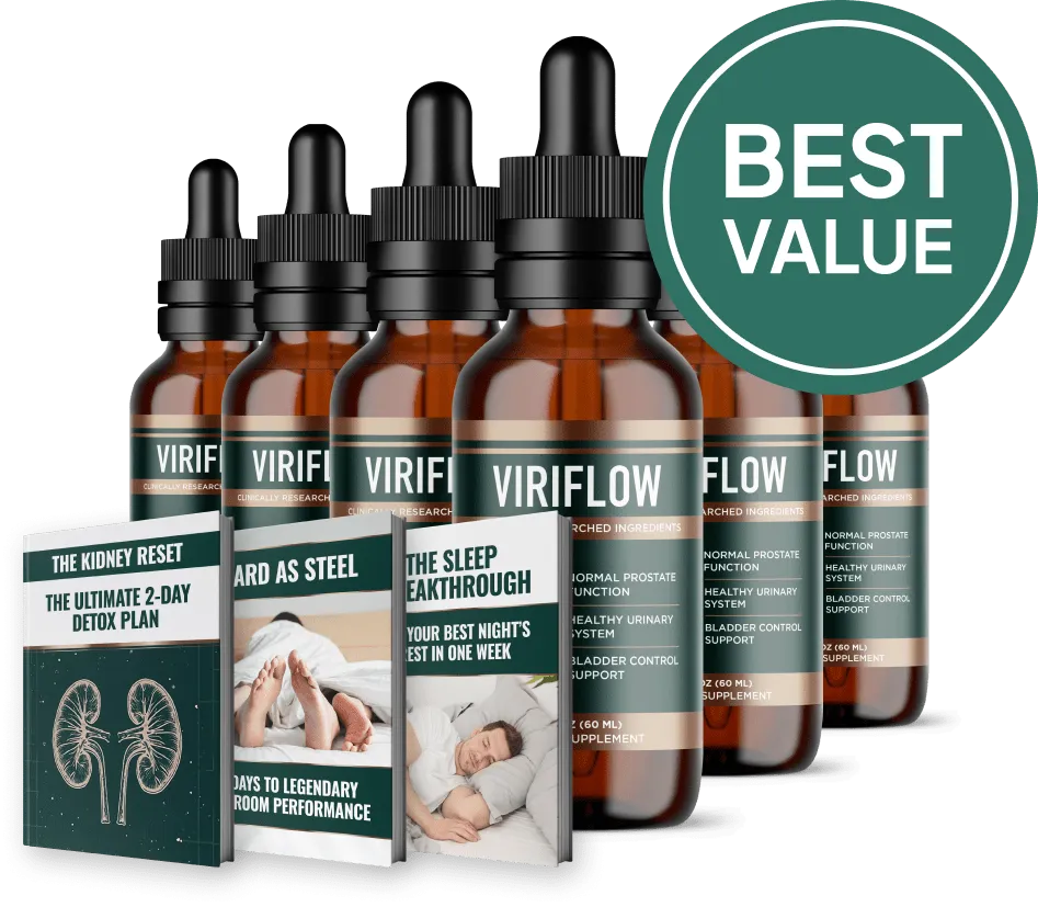 ViriFlow six-bottle package with three digital bonus guides